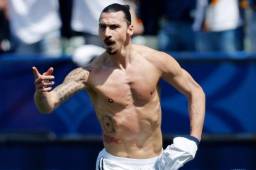 El sueco Zlatan Ibrahimovic se despachó con un doblete frente a Los Ángeles FC en su debut en la MLS y confirmó que rechazó jugar en la liga mexicana. Foto AFP