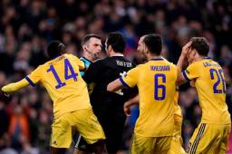 El portero de la Juventus, Buffon, fue expulsado por los reclamos al árbitro tras el penal sancionado al Real Madrid que los sacó de la Champions. Foto AFP