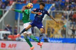 Yustin Arboleda estuvo controlado por Henry Figueroa en la final de ida.