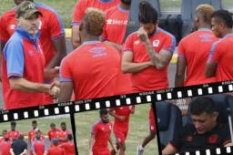 Luego de regresar a Tegucigalpa, el plantel de Olimpia se movilizó al estadio Nacional donde hicieron un regenerativo pensando en el clásico del domingo ante Motagua en el Olímpico. En el recinto capitalino se percibieron rostros de tristeza y una charla entre Beckeles y el preparador físico. Fotos: Ronal Aceituno.