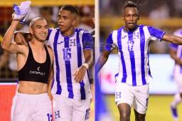 Alberth Elis, Rigoberto Rivas y Jonathan Rubio fueron los agonistas del triunfo de Honduras ante Chile. ¿Quién fue el mejor? Vota aquí. Foto Yoseph Amaya