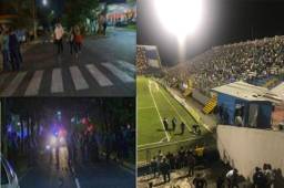 Afuera del estadio Morazán continuaron los incidentes entre las barras bravas.