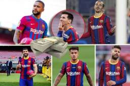 Con la salida de Lionel Messi, el Barcelona se desprendió de 74 millones en salario, sin embargo, aún tienen que pagar una barbaridad a sus 20 futbolistas que estarán en el club en la próxima campaña. Estos son los sueldos brutos de los futbolistas azulgranas según AS (hay que puntualizar que son los ratios que quiere el club, no los reales de masa salarial).