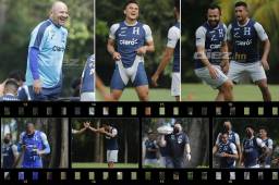 Honduras, que no tiene nada más que comenzar a armar un nuevo proceso, realizó su único entrenamiento este sábado para medirse el domingo a México en el Olímpico. La H no tiene nada en juego, pero el Tri su clasificación a Qatar 2022. Fotos: Edwin Neptalí Romero