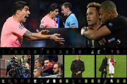 El PSG empató de visita ante el Nápoli y se complican sus aspiraciones. Mbappé y Neymar mostraron su tristeza. Luis Suárez perdió el control contra el árbitro en Milán.