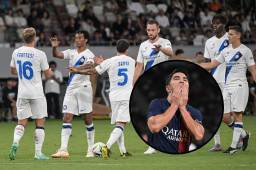 PSG cayó 1-2 luego de que el Inter de Milán le remontara en dos minutos.
