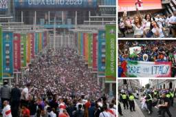 Así se vive la final de la Eurocopa 2021 en Wembley entre Inglaterra e Italia. Te presentamos las imágenes del ambiente.