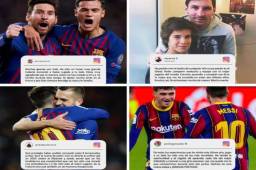 Estos son los mensajes que dejaron los compañeros de Lionel Messi tras su salida del Barcelona. Algunos fueron emotivos y otros simplemente agradecieron.