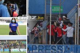 Las imágenes que dejó la jornada tres del torneo Apertura 2021. Hubo disturbios en el estadio Nacional y en Puerto Cortés. FOTOS: Emilio Flores (Tegucigalpa) Moisés Valenzuela (Cortés)