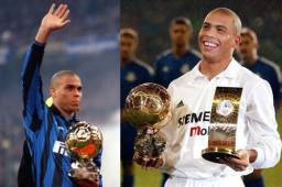 Ronaldo Nazario y sus dos Balones de Oro con el Inter de Milan y Real Madrid.