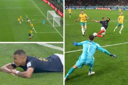 El delantero del PSG y la selección de Francia se comió tremenda oportunidad frente al arquero de la Australia.