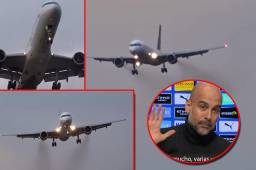 Pánico en los aires: las aterradoras imágenes del avión del Manchester City intentando aterrizar y Guardiola cuenta cómo lo vivió con sus jugadores