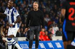 Hansi Flick, entrenador del FC Barcelona, dice que el gol de Lewandowski debió contar. Foto: efe