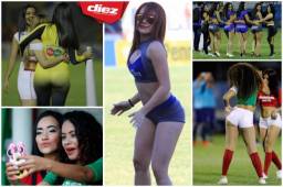 Jornada a jornada estas chicas adornan los partidos de Liga Nacional de Honduras. Pero se descuidaron un momento y el lente de DIEZ las captó así.