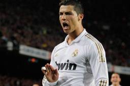 Cristiano Ronaldo festejando el 1-2 contra Barcelona en el 2012.