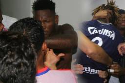 Fotos del pleito entre jugadores de Olimpia y Motagua en el camerino.