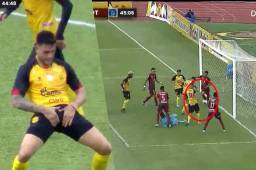 Grave errorazo: Marlon Licona suelta la pelota y Ramiro Rocca marca el 2-0 de Real España ante Motagua