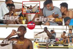 ¡Cuidado con el Honduras Progreso, Motagua! Los muchachos del equipo arrocero se divirtieron después de un arduo entrenamiento.