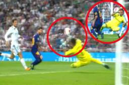 Keylor Navas le saca claro gol a Lionel Messi.