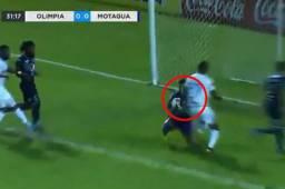 Por esta mano de Jerry Bengtson, Olimpia no se puso en ventaja ante Motagua en San Pedro Sula.