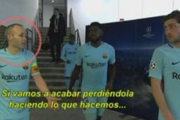 Iniesta avisó a Sergi Roberto y Umtiti por la mala actuación que estaba realizando el Barcelona ante la Roma.