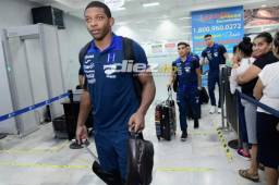 Luis 'Buba' López a su arribo a San Pedro Sula tras su participación con Honduras en Copa Oro 2019. Fotos Yoseph Amaya