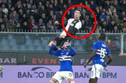 Tremenda manera de saltar la de Cristiano Ronaldo para marcar en el Sampdoria-Juventus.