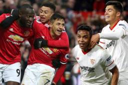 Manchester United y Sevilla librarán una batalla en Old Trafford por el pase a cuartos de Champions. Fotos AFP