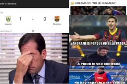 Te presentamos los mejores memes del sufrido triunfo del Barcelona (1-2) ante el Leganés en Butarque. Griezmann es protagonista junto a Messi.