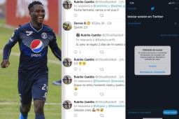La cuenta de Twitter de Rubilio Castillo estuvo bastante activa este lunes por la madrugada. En la red social se empezaron a ver cientos de mensajes desde el perfil del jugador de Motagua y donde él mencionó a Diez que le habían hackeado la cuenta, el ariete contó la versión de sus hechos y lamentó que haya personas haciendo este tipo de cosas.