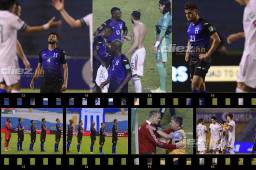 Honduras sigue de capa caída y en su último partido en casa en esta eliminatoria, cayó derrotada 0-1 por México con un autogol de Junior Lacayo. Al final del partido, algunos futbolistas intercambiaron camisas y otros mostraron su tristeza por no levantar cabeza. Reporteros gráficos: Neptalí Romero/Yoseph Amaya/Moisés Valenzuela