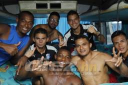 Los jugadores del Honduras Progreso viajaron emocionados a Tegucigalpa para enfrentar la semifinal de vuelta frente al Olimpia. Foto Neptalí Romero