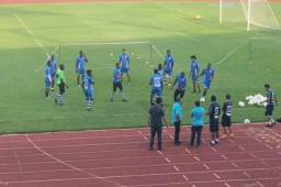 La Selección de Honduras está entrenando en el estadio Olímpico de San Pedro Sula.