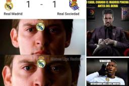 Real Madrid se alejó del liderato tras el 1-1 ante la Real Sociedad y los memes dicen presente. Vinicius es protagonista por su gol en el último minuto, mismo que evitó la derrota blanca.