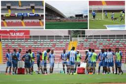 La Selección de Honduras reconoció la cancha del estadio Nacional de San José donde este sábado enfrentará a Costa Rica. Estas son las imágenes curiosas que dejó el entreno catracho. Fotos Robert Vindas Alvarado