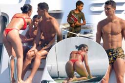 El portugués Cristiano Ronaldo disfruta sus días libres por la fecha FIFA junto a su mujer Georgina Rodríguez y su hijo mayor Cristiano Jr en la isla Saint-Tropez de Francia.