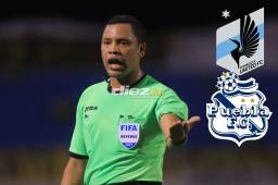 Árbitros hondureños son elegidos por la Concacaf para dirigir duelo Puebla-Minnesota de la Leagues Cup 2023