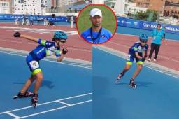 Ariana Negreira de 13 años en acción en los Juegos Centroamericanos y del Caribe en Barranquilla, Colombia.