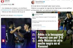 En redes sociales se dieron varios mensajes tras la victoria 3-0 de México ante Panamá y que dejó a los canaleros fuera del hexagonal de Concacaf.