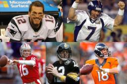 Ellos son los quarterbacks que mas veces han jugado el Super Bowl en la historia. Tom Brady es el que mas ha aparecido en el juego final.