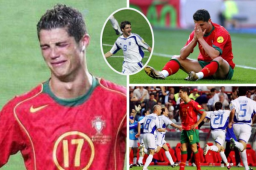 Angelos Charisteas, desconocido delantero griego, provocó un tremendo llanto en Cristiano Ronaldo tras dar el batacazo en la final de la Eurocopa 2004 en Portugal.