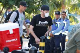 Los jugares de Seattle Sounders aterrizaron a las 3:30pm en San Pedro Sula. Venían con bastante equipaje y listos para medirse a Olimpia. Fotos Neptalí Romero
