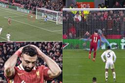 Salah no pudo marcar de penal ante el Real Madrid en Anfield.