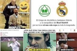 Los de Zidane se van en blanco esta temporada luego de que el Barcelona ganara la Copa del Rey y el Atlético el título de liga. Las redes sociales explotan con divertidos memes.