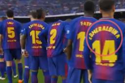 Los jugadores del Barcelona lucieron el nombre de sus madres en sus camisetas.