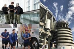 Todo está listo en el Santiago Bernabéu para ser testigo de un clásico más en el fútbol de España. Así lucen los jugadores minutos antes del compromiso.