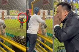 Momento en que Javier Aguirre hizo la mala seña a los aficionados hondureños que estaban gritando de todo.