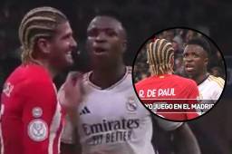 Vinicius y Rodrigo De Paul tuvieron un cruce durante el derbi de Copa del Rey.