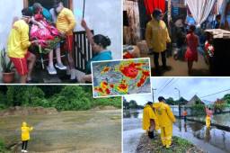 Copeco comenzó a evacuar personas en riesgo en el municipio de Tela, Atlántida, por la crecida de ríos y quebradas.