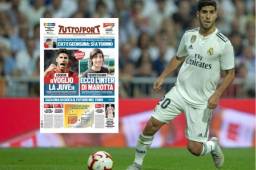 Asensio no está contento en el Real Madrid, según Tuttosport y estaría de acuerdo con una salida del club.